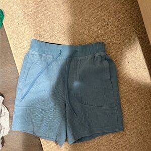 Men's Blue Quilted Drawstring Shorts